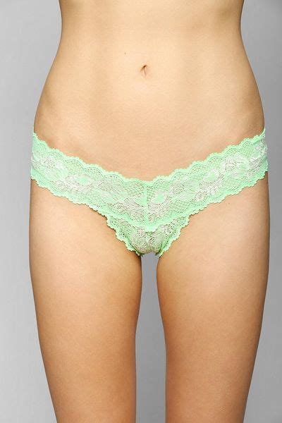 Urban Outfitters Loving Lace Thong In Green Lime Lyst