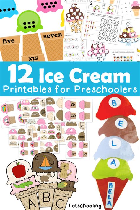 These printables include letter cards, letter tiles, large letter outlines, and bingo dot marker pages. 12 Ice Cream Printables for Preschoolers | Totschooling ...