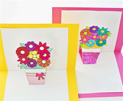 Floral gift certificate or card background template. 10 BEAUTIFUL FLOWER ART PROJECTS FOR KIDS | Pop up flower ...