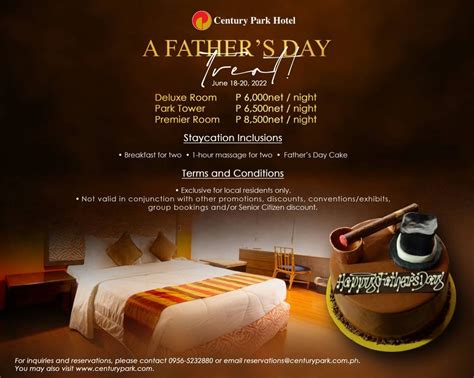 Century Park Hotel Offers Exciting Fathers Day Deals The Manila Times