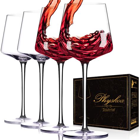 Buy Physkoa Modern Red Wine Glasses Set Of 4 21 Oz Hand Blown