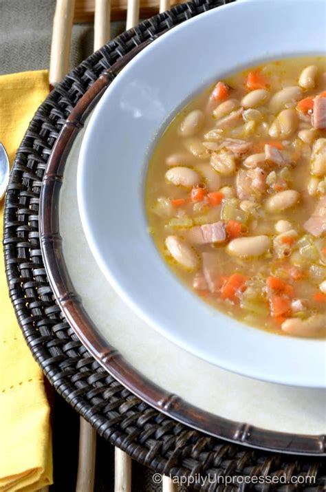 Keep leftover italian ham and white bean orzo soup in an airtight container in the refrigerator for up to five days. White Bean and Ham Soup - Happily Unprocessed