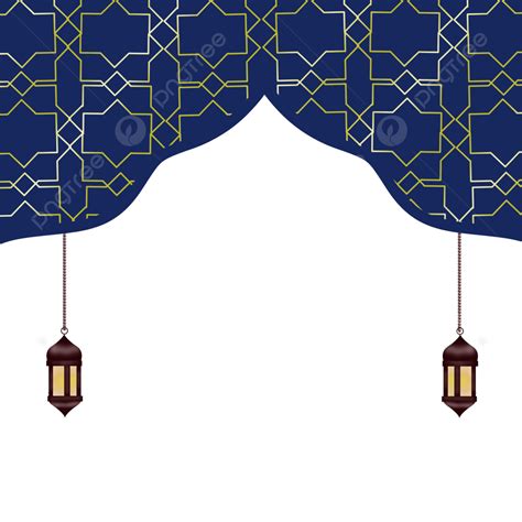 Islamic Blue Frame With Lentern Islamic Border Lentern Islamic Png