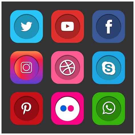 Popular Social Media Icons Vector Free Download