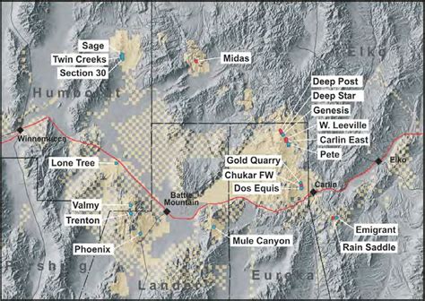 Map Showing The Location Of Mines In Nevada Download Scientific Diagram