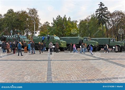 Military Vehicles On Exhibition In Kyiv Ukraine Editorial Stock Photo