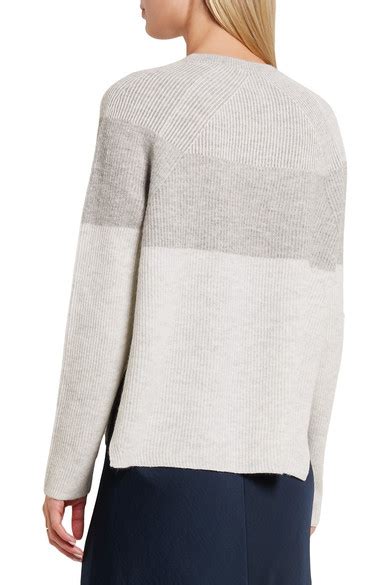 Vince Color Block Ribbed Wool And Cashmere Blend Sweater Net A