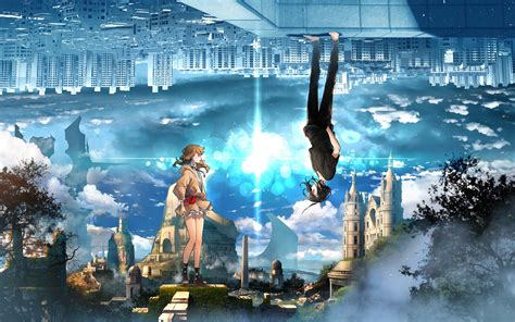 Download 2560x1600 Anime World Upside Down Two Dimensions Anime Girl