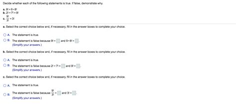 Solved Decide Whether Each Of The Following Statements Is