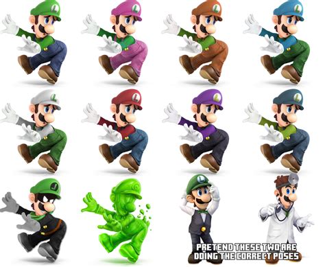 The Ideal Luigi Palette Swaps In My Opinion By Lasercraft32 On Deviantart