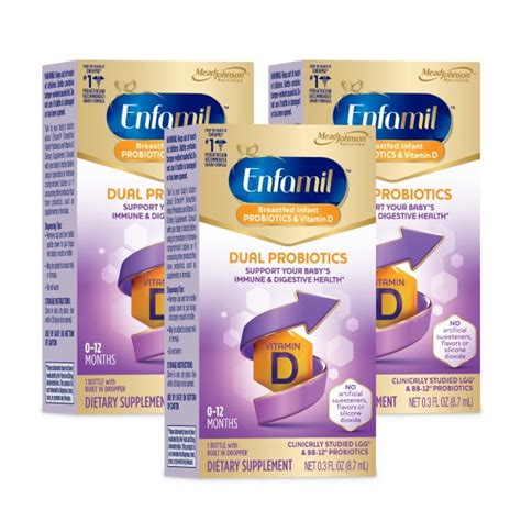 Enfamil Breastfed Infant Probiotics And Vitamin D Dual Probiotics 3 Pack