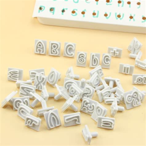 Plastic Alphabet Fondant Cutter Mold 64pcsset Characters Upperandlower