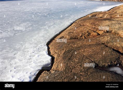 Frozen Lake Lietvesi Puumala Finland Stock Photo Alamy