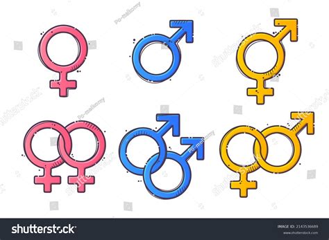 Gender Symbols Collections Signs Sexual Orientation Stock Vector