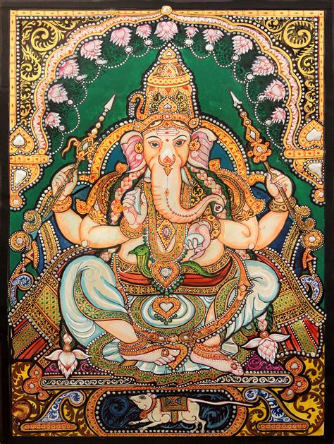 A Fine Portrait Of Lord Ganesha Exotic India Art