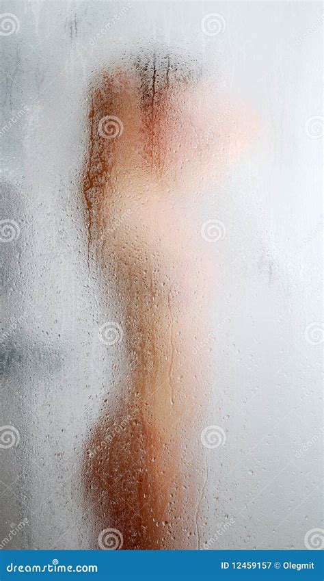 blurred silhouette through weeping glass stock image 12459157