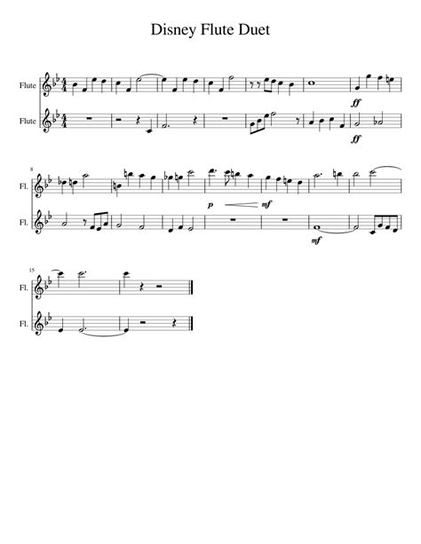 Check out our flute sheet music selection for the very best in unique or custom, handmade pieces from our music shops. Disney Flute Duet sheet music for Flute download free in PDF or MIDI