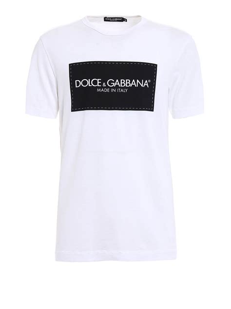 T Shirts Dolce And Gabbana Dandg Label Print T Shirt G8ig9tfh7ebhwl87