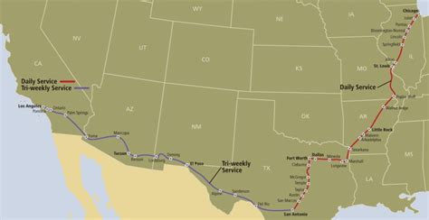 From The South To The Depot Inn Amtrak Texas Eagle Route Map
