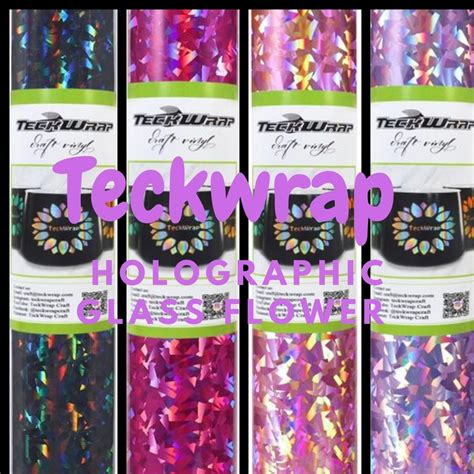 Teckwrap Holographic Glass Flower Adhesive Vinyl Design Supplies