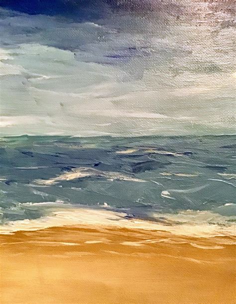 Peace At The Ocean Shore Acrylic Painting Etsy