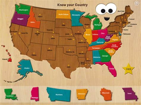 Think you know where all us states are located? Wood Puzzle USA Map | | BestAppsForKids.com
