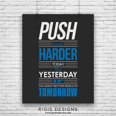 Push Yourself Harder Gym Motivation Poster