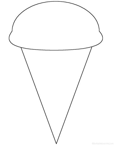 Ice Cream Cone Tracing Cutting Template Enchantedlearning Com