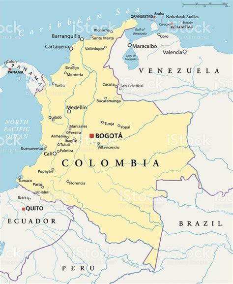 Mapa De Colombia Con Nombres Departamentos Y Capitales Para Descargar