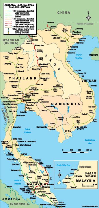 Malaysia Thailand Cambodia Vietnam And Laos Country Map Country