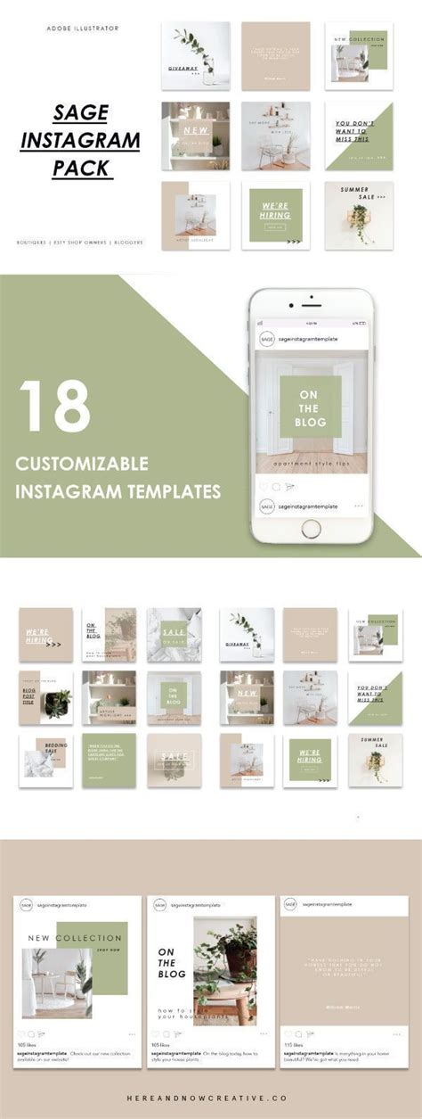 Sage Instagram Template Designed By Here Now Creative Co Instagram