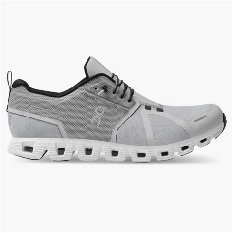 On Running Shoes Mens Cloud 5 Waterproof Glacier White On Running