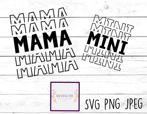 Mama And Mini Svg Mama And Me Svg Cutfiles Mom And Baby Svg Digital Art