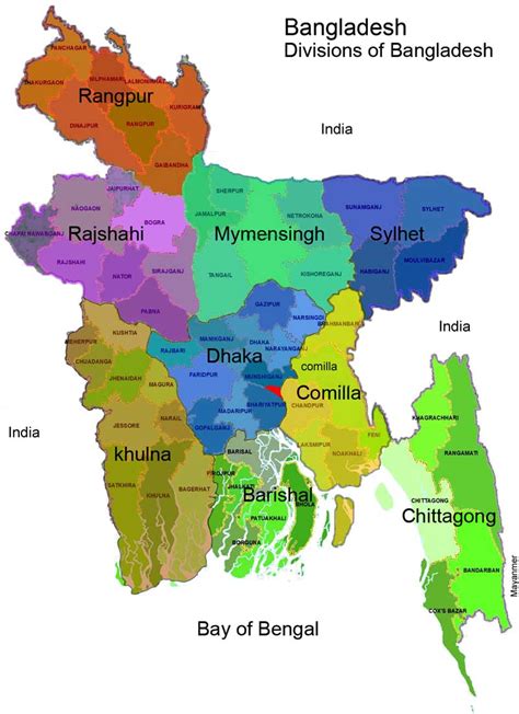 Map Of Bangladesh Divisions And Districts Maps Sylhet Town Map
