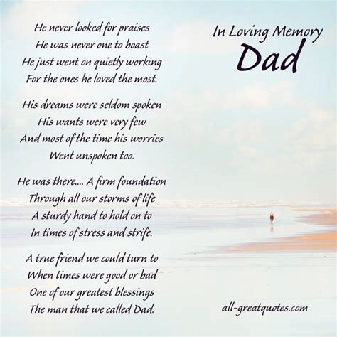 In Loving Memory Cards For Loss Of A Loved One Remembering Dad Dad