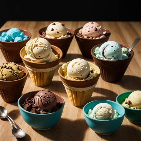 Premium Ai Image Different Types Of Ice Creams