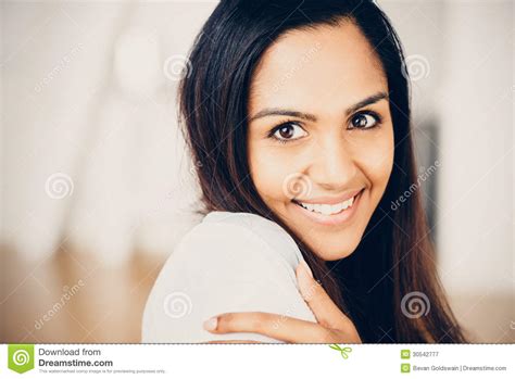 Beautiful Indian Woman Portrait Happy Smiling Stock Image Image Of