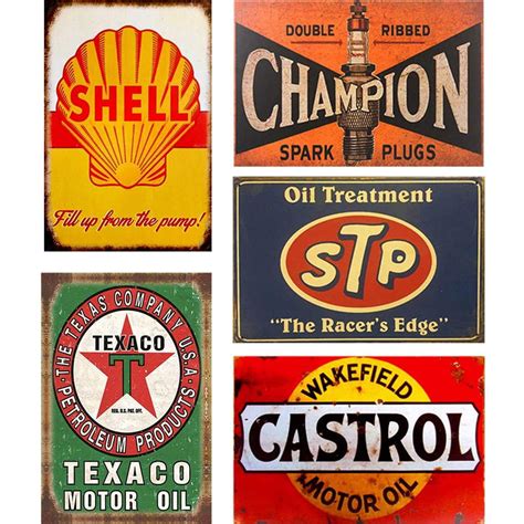 Flowerbeads Retro Tin Signs Vintage Signs Auto Motorcycle Gasoline