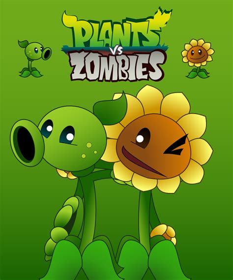 Plants Vs Zombies Fanart Peashooter N Sunflower By