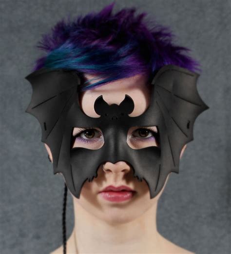 Black Leather Bat Mask