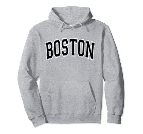 Boston Varsity Style Black Text Pullover Hoodie
