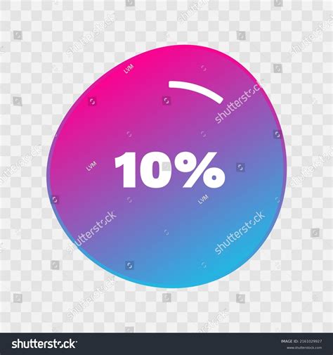 10 Percent Chart Vector Percentage Infographic Stock Vector Royalty