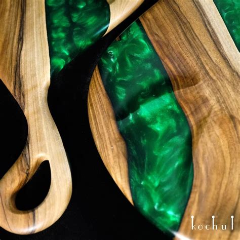 Emerald Epoxy Resin Wooden Serving Board Mother Day T By Etsy