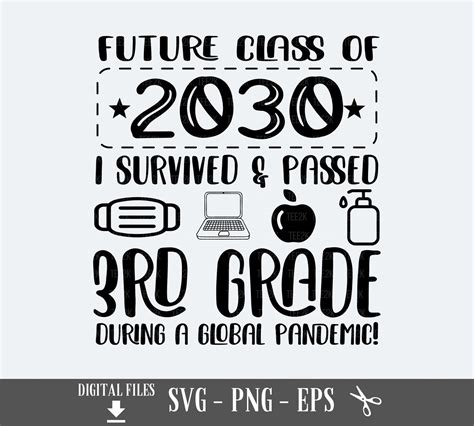 Future Class Of 2030 Svg Png I Survived 3rd Grade Svg During Etsy