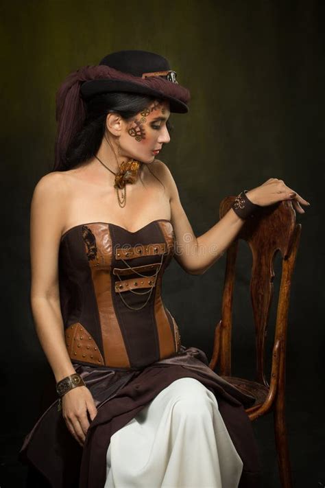 Portrait Of A Beautiful Steampunk Woman Stock Image Image Of Girl