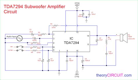 The intermediate frequency selectivity is achieved by active rc filters. TDA7294 Subwoofer Amplifier Circuit