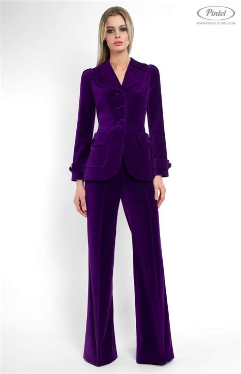 Purple Velvet Women S Suit Image Search Results Suits For Women Pantsuits For Women