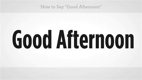 The meeting will be held this afternoon. How to Say "Good Afternoon" | Mandarin Chinese - YouTube