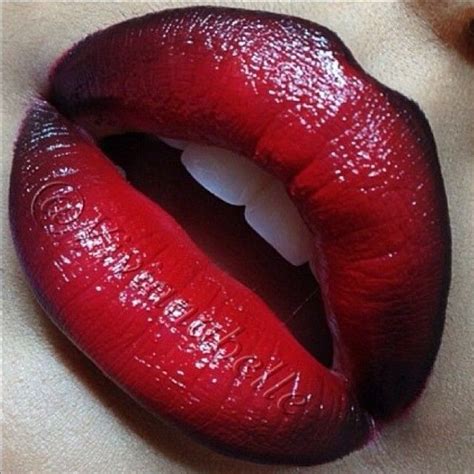 What Red Lip With Black Liner Red Lips Beautiful Lips Ombre Lips