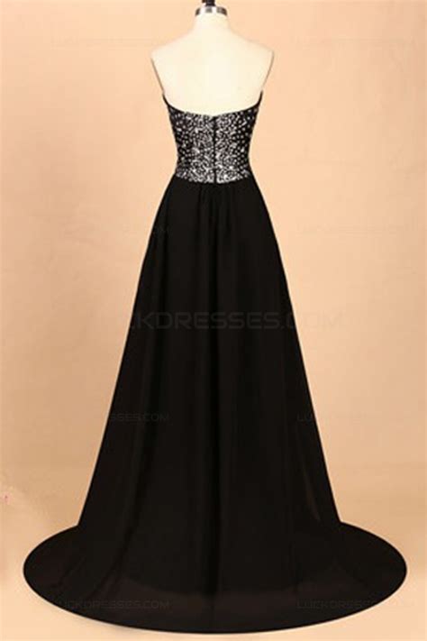 a line sweetheart beaded long black prom dresses party evening gowns 3020359